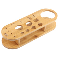 18 in 1 Stainless Steel Cocktail Shaker Set, Oval Bamboo Base, Bar Tool Set, 350ml, 550ml, 750ml