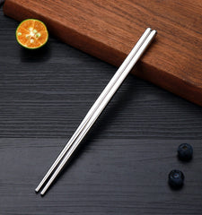 1 Pairs 304 Stainless Steel Chopsticks Non-Slip Tableware Adult Chopsticks, 18.5cm, 22.7cm