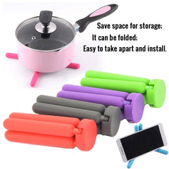 Kitchen Cross-Shaped Folding Placemat Thickened Silicone Insulation Pad Pot Mat Coaster, Random Color Delivery, Random Color Delivery