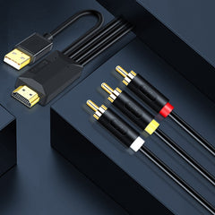 JingHua HDMI-3RCA HDMI To 3RCA Conversion Cable Set-Top TV Projector AV Lotus Converter Cable, 1m, 2m, 3m, 5m