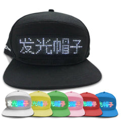 Bluetooth LED Advertising Cap Supports Scrolling Characters/Mobile Phone Word Change/Multi-Language,Random Color Delivery