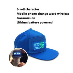 Bluetooth LED Advertising Cap Supports Scrolling Characters/Mobile Phone Word Change/Multi-Language,Random Color Delivery