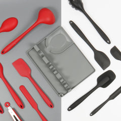 2 in 1 Kitchen Silicone Spoon Holder Shelf, Large (Gray), Medium (Gray), Large (Black), Medium (Black), Large (Red), Medium (Red), Large (Blue), Medium (Blue), Large (Orange), Medium (Orange), Large (Green), Medium (Green)