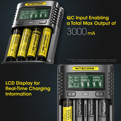 NITECORE Smart LCD Display Automatically Activates Repair USB 4-Slot Charger