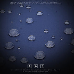 PGM YS005 Golf Umbrella Self-Contained Electric Fan Sunscreen Umbrella, Dark Blue, Black, Lake Blue