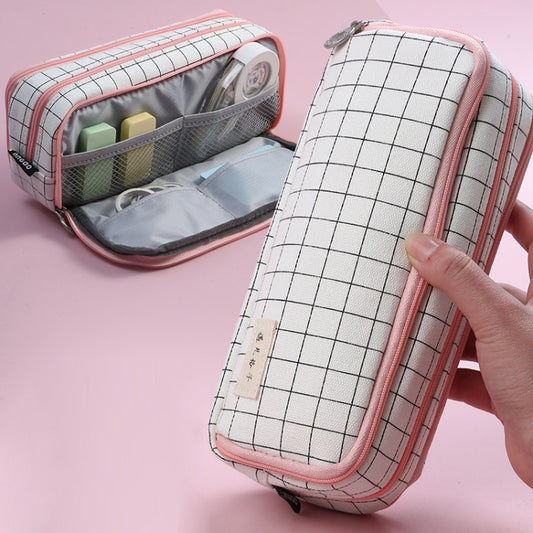 Angoo Double-Open Multi-Layer Stationery Pencil Case Multifunctional Cosmetic Bag