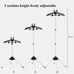 1.6m 3 in 1 Hanging Ironing Bracket Hanger Telescopic Metal Rod Mount, Metal Rod Mount