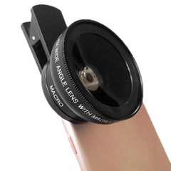 2 PCS 0.45X Ultra-Wide-Angle Macro Combination Mobile Phone External Lens With Clip