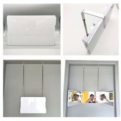 Three-Sided Mirror With LED Light Retractable Hanging Three-Fold Mirror With 10X Magnification Small Mirror