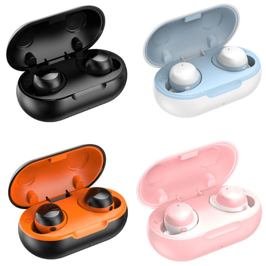 TWS-22 Bluetooth 5.0 In-Ear Sports Waterproof Noise Cancelling Touch Control Mini Headphones, Black, White, Orange, Pink