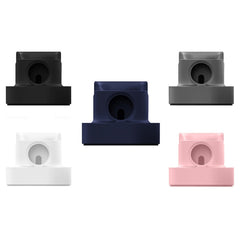 2 In 1 Smart Watch Charging Bracket Desktop Silicone Watch Charging Stand For Apple Watch, Black, White, Pink, Deep Blue, Grey