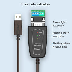 DTECH DT-5019 USB to RS485 / RS422 Conversion Cable, FT232 Chip, Length:, 0.5m, 1.5m