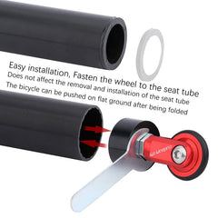 LP LitePro Folding Bike Seat Post Easy Wheel, Black, Red, Silver, Gold