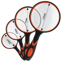 10X HD Optical Lens Handheld Magnifying Glass, 10X (50mm), 10X (65mm), 10X (75mm)