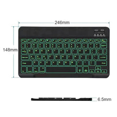 78 Keys 10 Inch RGB Colorful Backlit Bluetooth Keyboard For Mobile Phone / Tablet