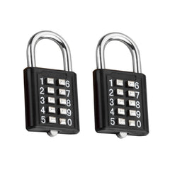 2 PCS 10-Bit Button Password Lock Cabinet Door Tool Box Button Padlock, Red, Electroplating White, Sky Blue, Black