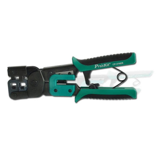 ProsKit Dual-purpose 6/8P Iron Handle Network Ratchet Crimping Plier, CP-376ER