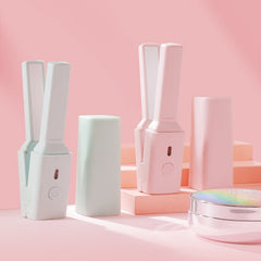 GLS-006 Dual-use Mini electric Splint for Straight and Curly Hair, Cherry Pink, Fresh green