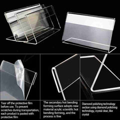 10 PCS Mini Clear Acrylic Sign Display Stand Label Holder