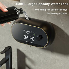 W2 Wall-mounted USB Charging Automatic Foam Soap Dispenser With Time Temperature Display