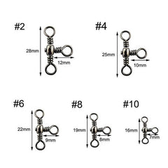 115 PCS / Box Bottle-Shaped Three-Pronged Swivel Stainless Steel Fishing Character Ring, 115 PCS / Box