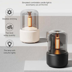 120ML Simulated Candlelight Aroma Diffuser USB Home Atmosphere Night Light Humidifier