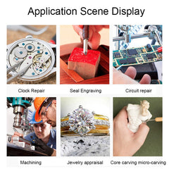 16129-C 2.5X/7.5X/10X LED Lighting Auxiliary Bracket Maintenance Magnifier, EU Plug, US Plug