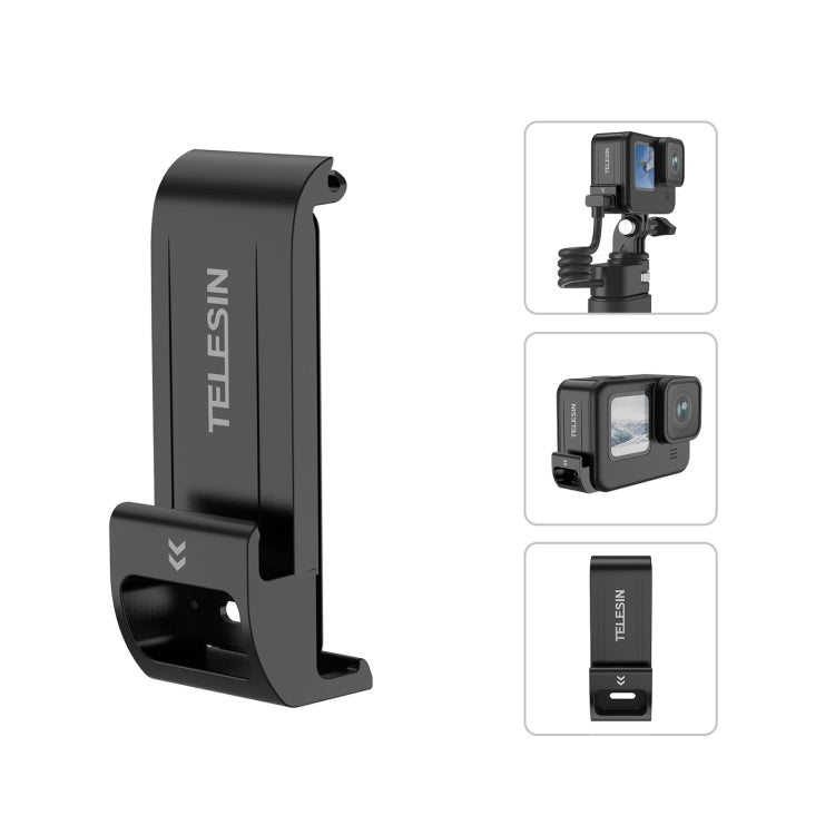 For GoPro Hero11 Black / HERO10 Black /9 Black TELESIN Weather-resistant Side Cover Easy Removable Charging Cover Port
