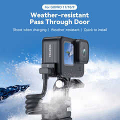 For GoPro Hero11 Black / HERO10 Black /9 Black TELESIN Weather-resistant Side Cover Easy Removable Charging Cover Port