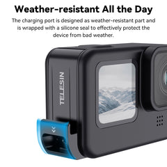 For GoPro Hero11 Black / HERO10 Black /9 Black TELESIN Weather-resistant Side Cover Easy Removable Charging Cover Port