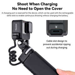 For GoPro Hero11 Black / HERO10 Black /9 Black TELESIN Weather-resistant Side Cover Easy Removable Charging Cover Port