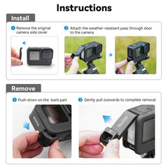 For GoPro Hero11 Black / HERO10 Black /9 Black TELESIN Weather-resistant Side Cover Easy Removable Charging Cover Port