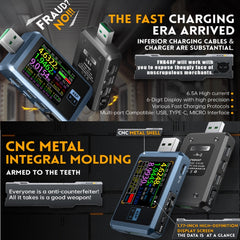 FNIRSI FNB48P USB Mobile Phone DC Power Charger Detector, Color:, Bluetooth Blue, Without Bluetooth Black