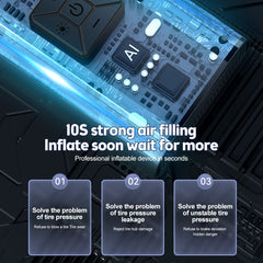 150psi Air Pump Intelligent Digital Display Car Bicycle Ball Electric Pump Cylinder, SUITU ST-9624A Wired, SUITU ST-9624B Wireless+USB, SUITU ST-9624C Wireless+DC+USB