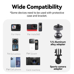 TELESIN  Aluminum Alloy Crab Claw Handlebar Tube Clamp For Sports Camera Mobile Phones, Aluminum Alloy