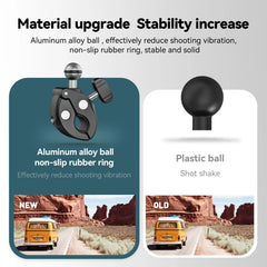 TELESIN  Aluminum Alloy Crab Claw Handlebar Tube Clamp For Sports Camera Mobile Phones, Aluminum Alloy