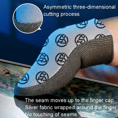 1pair Gaming Super Conductive Silver Cloth Chicken Game Finger Cover Touch Screen Anti-slip Sweatproof Hand Game Finger Gloves, Night Light, Sea Soul Beast, Silver