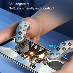 1pair Gaming Super Conductive Silver Cloth Chicken Game Finger Cover Touch Screen Anti-slip Sweatproof Hand Game Finger Gloves, Night Light, Sea Soul Beast, Silver