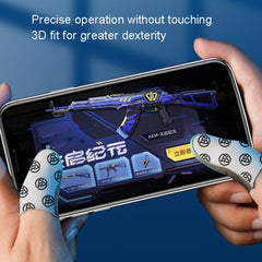 1pair Gaming Super Conductive Silver Cloth Chicken Game Finger Cover Touch Screen Anti-slip Sweatproof Hand Game Finger Gloves, Night Light, Sea Soul Beast, Silver