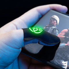 1pair Gaming Super Conductive Silver Cloth Chicken Game Finger Cover Touch Screen Anti-slip Sweatproof Hand Game Finger Gloves, Night Light, Sea Soul Beast, Silver