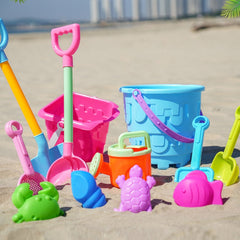 13pcs/Set Children Beach Toys Set Large Sand Shovel Bucket Sand Digging Tools Hourglass