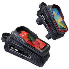 WILD MAN M30 1L Hard Shell Mountain Bike Front Beam Bag TPU Touch Screen Cycling Equipment Bag