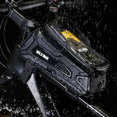 WILD MAN M30 1L Hard Shell Mountain Bike Front Beam Bag TPU Touch Screen Cycling Equipment Bag