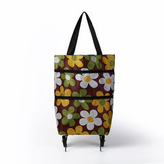 2 In 1 Oxford Cloth Shopping Bag Foldable Shopping Trolley Cart