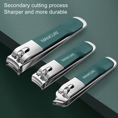 4pcs /Set Stainless Steel Nail Knife Set Household Portable Rotating Bag Nail Cutting Tool, Light Pink, Dark Green