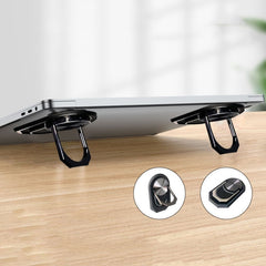 1pair Metal Laptop Invisible Stand Mini Desktop Heightening Cooling Rack Folding Keyboard Stand