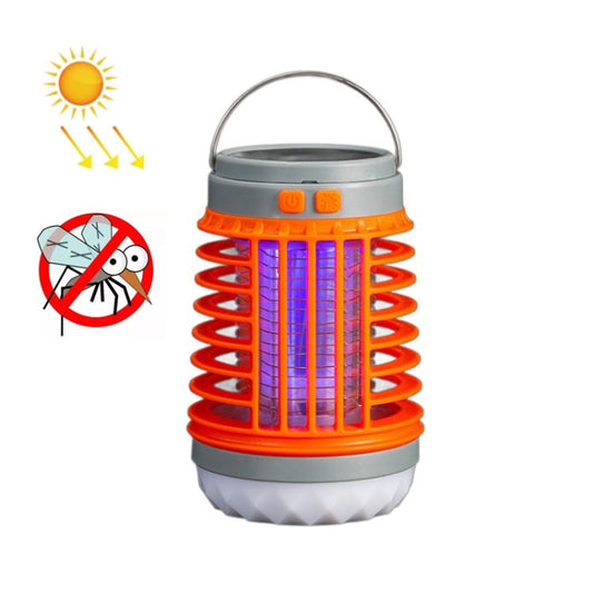 E-SMARTER W890-1 Solar LED Electric Shock Mosquito Light Outdoor USB Rechargeable Lighting Mosquito Trap, Orange, Blue