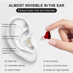 1pair Invisible In-Ear Hearing Aid Sound Amplifier For The Elderly And Hearing Impaired