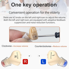1pair Invisible In-Ear Hearing Aid Sound Amplifier For The Elderly And Hearing Impaired