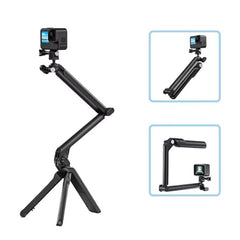 TELESIN Tri-folding Tripod For Sports Camera Mobile Phone Selfie Stand Desktop Fixed Bracket